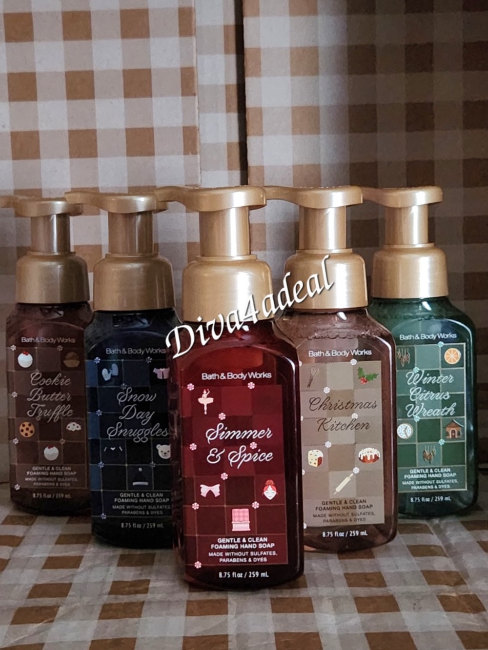 5X Bath & Body Works Christmas 8.75 FL OZ Foam Hand Soap Bundle